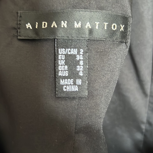 AIDAN MATTOX DRESS SIZE: 2  COLOR: BLACK/BROWN BACK ZIP Night dress formal - Picture 6 of 8